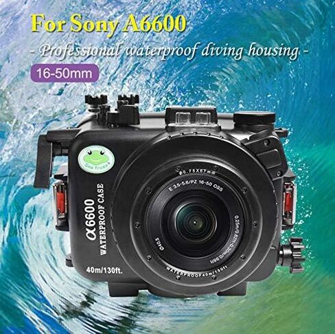 Seafrogs 40M/130FT Camera Waterproof Case Underwater Housing for Sony A6600 with 16-50MM Standard Barrel, Built-in Water Leakage Sensor, Ideal for Diving, Surfing, Swimming and Rafting Video in Kuwait