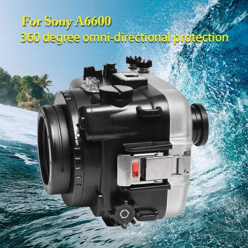 Seafrogs 40M/130FT Camera Waterproof Case Underwater Housing for Sony A6600 with 16-50MM Standard Barrel, Built-in Water Leakage Sensor, Ideal for Diving, Surfing, Swimming and Rafting Video in Kuwait