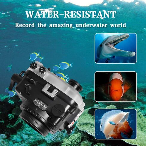 Seafrogs 40M/130FT Camera Waterproof Case Underwater Housing for Sony A6600 with 16-50MM Standard Barrel, Built-in Water Leakage Sensor, Ideal for Diving, Surfing, Swimming and Rafting Video in Kuwait