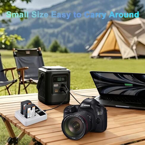 عبوتان من بطارية وشاحن LP-E6 LP-E6N متوافق مع كاميرات Canon 60D، 70D، 80D، 5DS R، 5D Mark II III IV، 6D، 7D، C700، XC15 in Kuwait