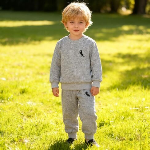 Toddler Baby Boy Clothes Set Long Sleeve Sweatshirt and Pants Fall Winter Outfits for Boys 4-8T in Kuwait
