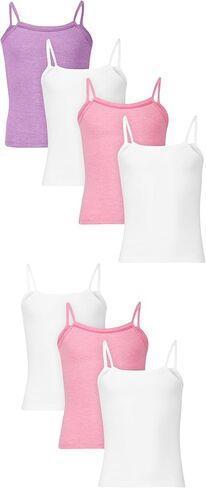 مجموعة Hanes Baby Cami Pack، 7 قطع، قميص بدون أكمام للفتيات الصغيرات من مزيج القطن يسمح بالتهوية، كامي للاستخدام اليومي in Kuwait