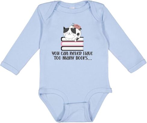 inktastic Bookworm Never Have Too Many Books Long Sleeve Creeper in Saudi Arabia