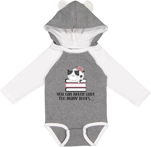 inktastic Bookworm Never Have Too Many Books Long Sleeve Creeper in Saudi Arabia