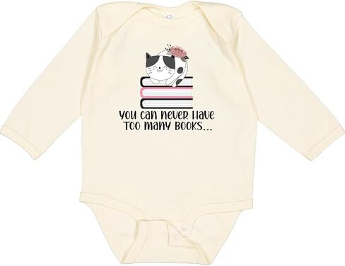 inktastic Bookworm Never Have Too Many Books Long Sleeve Creeper in Saudi Arabia