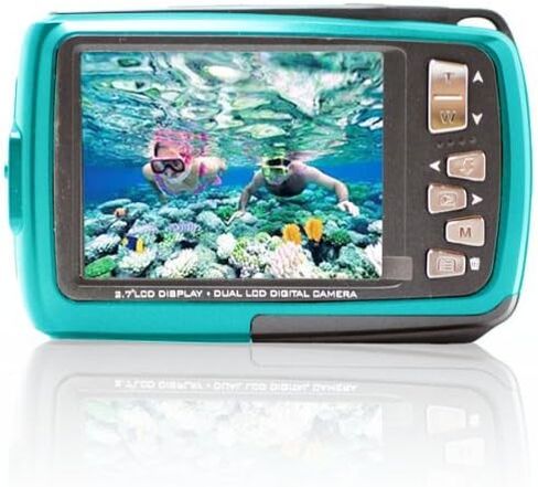 SVP Aqua 5500 Blue (with Micro 4GB) 18MP Dual Screen Waterproof Digital Camera in Kuwait
