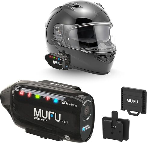 MUFU V40S Dual 2K Helmet Camera Bundle with Multi-Mount Accessory Kit (2 Items) in Kuwait
