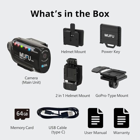 MUFU V40S Dual 2K Helmet Camera Bundle with Multi-Mount Accessory Kit (2 Items) in Kuwait