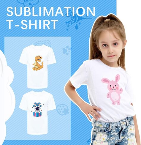 ORJ 6 Pack White Tshirts Crew Neck Short Sleeve,Sublimation Blank Polyester T Shirts for Kids Boys Girls in Kuwait