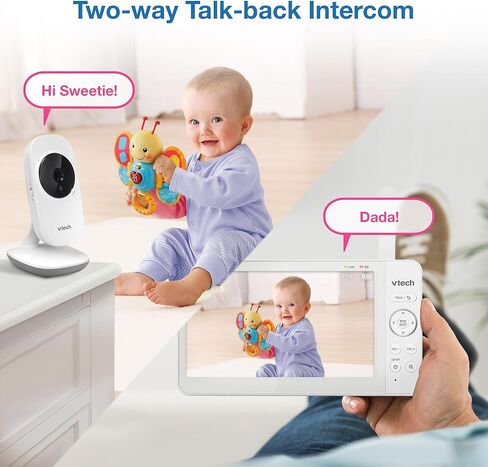 VTech 819 Max 7" Non-WiFi Video Baby Monitor – Large Color LCD Screen, Long Battery Life, Night Vision, Temperature Sensor, Lullabies – Secure & Hack-Proof in Kuwait