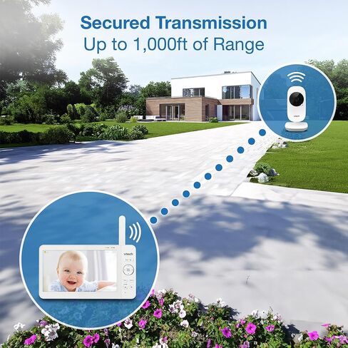 VTech 819 Max 7" Non-WiFi Video Baby Monitor – Large Color LCD Screen, Long Battery Life, Night Vision, Temperature Sensor, Lullabies – Secure & Hack-Proof in Kuwait
