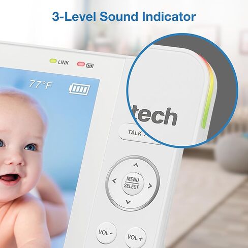 VTech 819 Max 7" Non-WiFi Video Baby Monitor – Large Color LCD Screen, Long Battery Life, Night Vision, Temperature Sensor, Lullabies – Secure & Hack-Proof in Kuwait