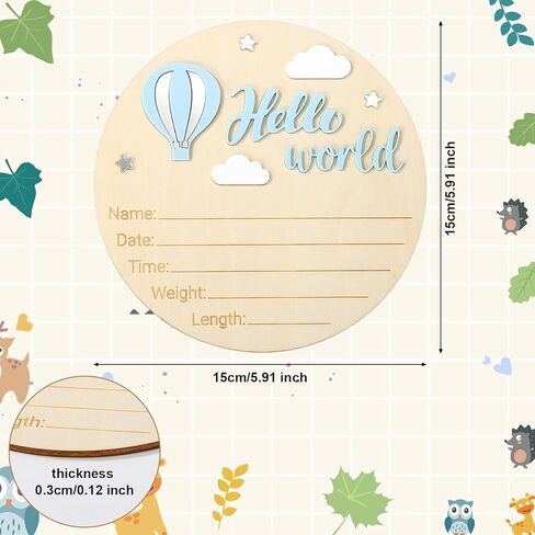 لافتة إعلان خشبية للطفل، لافتات Hello World لحديثي الولادة للأولاد والبنات، لوحة ترحيب بوصول الطفل لحضانة المستشفى، هدايا تزيين المنزل، صور دعائم تسجيل تفاصيل الميلاد in Kuwait