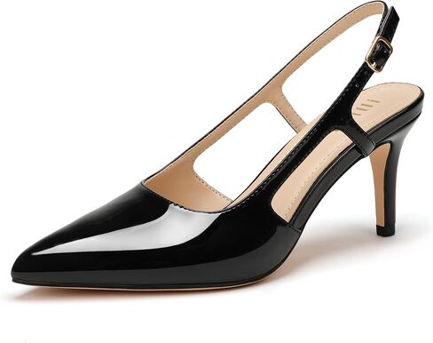 IDIFU IN3 Slingback Kitten Heels Womens Dress Shoes Closed Pointed Toe Heel Sexy Stiletto Ankle Strap Comfortable Formal Elegant Wedding Bride Prom Party Work Dressy Pumps in Saudi Arabia