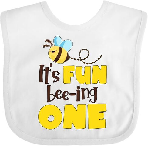 inktastic It's Fun Bee-ing One- Cute Bee First Birthday Baby Bib in Saudi Arabia
