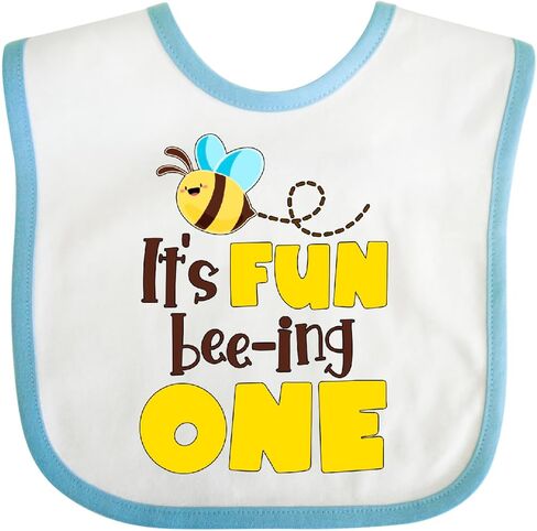 inktastic It's Fun Bee-ing One- Cute Bee First Birthday Baby Bib in Saudi Arabia