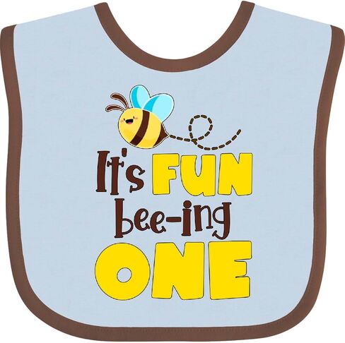 inktastic It's Fun Bee-ing One- Cute Bee First Birthday Baby Bib in Saudi Arabia
