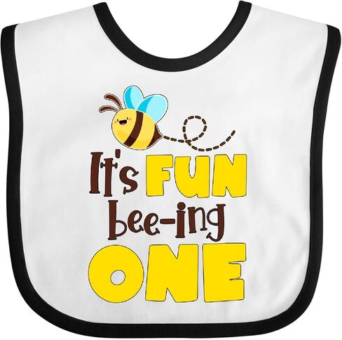 inktastic It's Fun Bee-ing One- Cute Bee First Birthday Baby Bib in Saudi Arabia