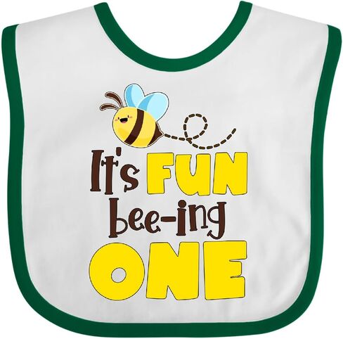inktastic It's Fun Bee-ing One- Cute Bee First Birthday Baby Bib in Saudi Arabia
