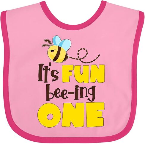 inktastic It's Fun Bee-ing One- Cute Bee First Birthday Baby Bib in Saudi Arabia