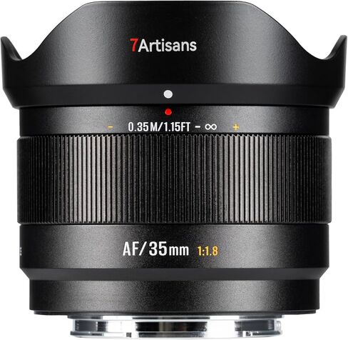 7artisans AF 35mm F1.8 E، AF 35mm f/1.8 عدسة APS-C لعدسة E Mount، عدسة STM التركيز التلقائي الأولية مع كشف العين، للصور والشوارع والتصوير البيئي in Kuwait