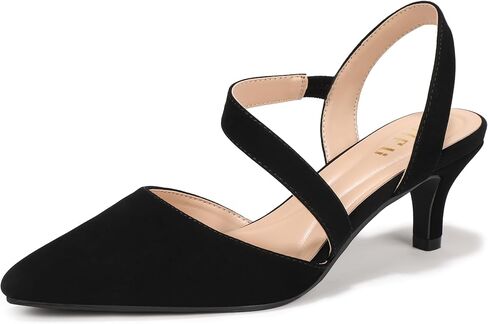 IDIFU IN2 Women's Closed Toe Heels Pointed Toe Kitten Low Pumps Slingback Strappy Dress Shoes for Women Wedding Bride Party Prom Work Business Heels Dressy Comfortable Formal Short Pumps Shoes in Kuwait