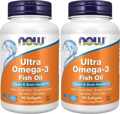 NOW Supplements, Ultra Omega-3 Molecularly Distilled and Enteric Coated, 90 Softgels in Saudi Arabia