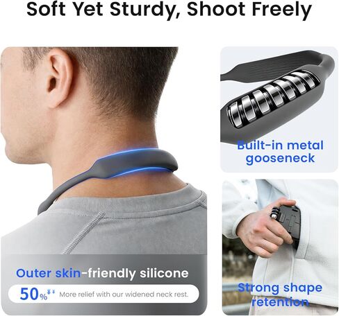 Magnetic Neck Mount for Insta360/DJI/GoPro Accessories, Invisible Quick Switch Chest Mount with 1/4" Adapter Hands-Free POV Vlogging for Hero 13/12/11, X5/Ace Pro 2/Go Ultra, Osmo Action 6/5 Pro/Nano in Kuwait