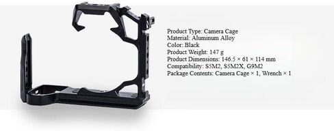 S9M2 cage ;S5M2 cage；Camera Cage for S5M2/S9M2, Full Cage SLR Camera Photography Accessories Expansion Frame,with Cold Shoe and 1/4" Screw Mouting for Video Filmmaking (Black) in Kuwait