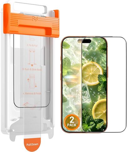 واقي شاشة GolbinBox لهاتف iPhone 17 Pro Max [مضاد للانعكاس] [تغطية كاملة ثلاثية الأبعاد] حماية من السقوط بطول 12FT، صلابة 9H+، مضاد لبصمات الأصابع، زجاج مقوى شفاف عالي الدقة لهاتف iPhone 17ProMax 6.9"، عبوتان in Saudi Arabia