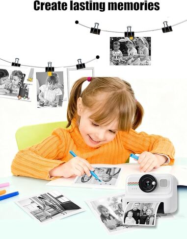 5 لفات من ورق إعادة تعبئة طباعة الكاميرا الفورية للأطفال من أجل HiMont KC02، ورق طباعة حراري صديق للبيئة من UYRUREL لكاميرا الأطفال، طباعة فورية بدون انحشار. in Kuwait