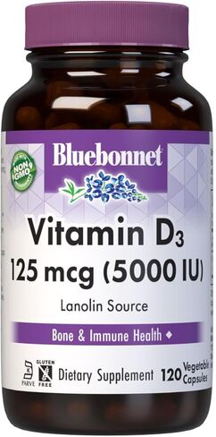 Bluebonnet Vitamin D3 5000 IU Vegetable Capsules, 120 Count in Saudi Arabia