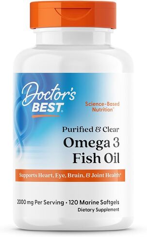 Doctor's Best Pure Wild Alaskan Fish Oil with AlaskOmega, Heart, Brain, Mental Wellbeing, Eyes, Non-GMO, Gluten Free, 180 Marine Softgels in Saudi Arabia