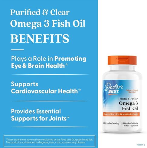 Doctor's Best Pure Wild Alaskan Fish Oil with AlaskOmega, Heart, Brain, Mental Wellbeing, Eyes, Non-GMO, Gluten Free, 180 Marine Softgels in Saudi Arabia