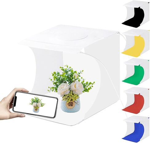 صندوق إضاءة صغير للاستوديو PULUZ 7.87 بوصة/20 سم طقم خيمة تصوير فوتوغرافي قابلة للطي مع 40 خرزة LED، 6 خلفيات ألوان لعناصر صغيرة الحجم in Kuwait