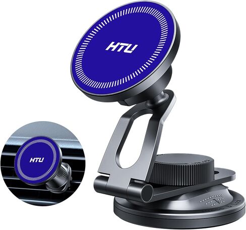 【2026 Military-Grade】HTU for MagSafe Car Mount【Upgraded Strongest Magnetic&Suction】Magnetic Phone Holder Cell Stand for Phone Holders for Your Car for Tesla Truck Cradle for iPhone 17 16 15 Air,Black in Saudi Arabia
