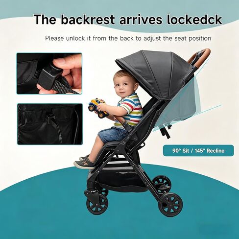 Double Tandem Stroller for 2 Kids Side by Side - Ultra-Lightweight Self-Standing, Multi-Position Recline, UPF50+ Canopy, All-Terrain Shock Absorption, Large Storage, Easy Fold for Travel in Kuwait