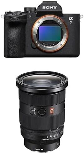 Sony Alpha 7 V Full-Frame Hybrid Mirrorless Camera: 30fps Blackout-Free Shooting, AI Autofocus, 5-Axis in-Body Stabilization (Body only) + Sony SEL2470GM2 FE 24-70mm f/2.8 GM II Full-Frame Lens in Kuwait