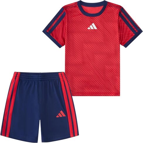 adidas Baby Boys' Two-piece Short Sleeve All Over Printed World Cup Tee & Short Set in Kuwait