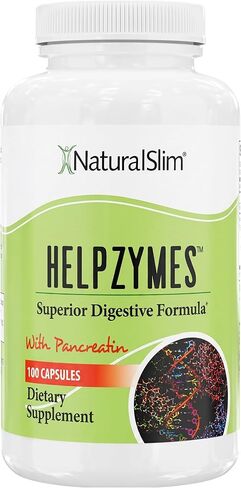 إنزيمات هضمية من NaturalSlim - مكملات هضم فائقة لصحة الأمعاء والانتفاخ وتخفيف الغازات - الأميليز والبروميلين والليباز والبروتياز والبنكرياتين مع البيتين HCL - 100 كبسولة (منفردًا) in Saudi Arabia
