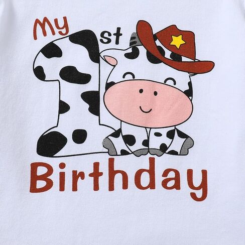 Baby Boy My 1st Birthday Outfit Infant First Birthday Clothes Boy Cowboy Suspenders Outfit in Saudi Arabia