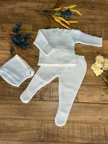 3-Piece Knitted Baby Boy Outfit Soft Warm Long Sleeve Set - Made in Spain in Kuwait