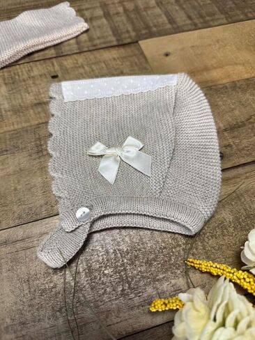 Baby Knit Sweater Pants Hat 3-Piece Set Boys Girls Newborn Coming Home - Made in Spain in Saudi Arabia