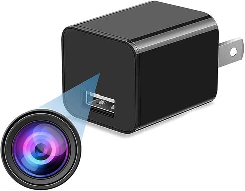 شاحن كاميرا Asnaghi، HD 1080P، كاميرا Nanny Cam سعة 64 جيجابايت مع كشف الحركة، لا حاجة لشبكة Wi-Fi in Kuwait