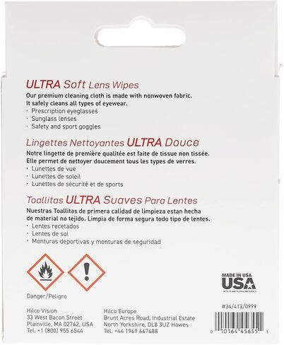 OptiPlus Ultrasoft Pre-Moistened Streak-Free Lens Cloths (100 Count) in Kuwait