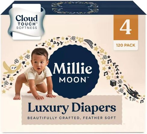 Millie Moon Luxury Disposable Diapers- (Size,- 4 Count- 120) -White in Kuwait