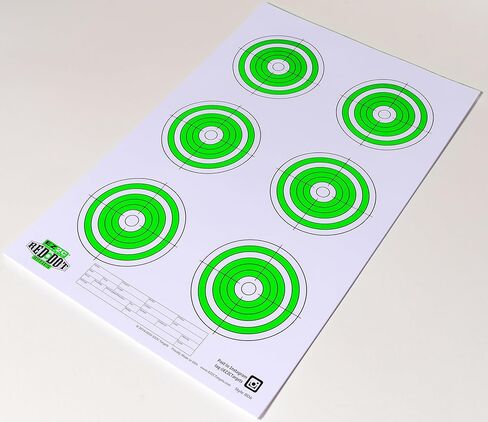 Red Dot Optics Style 6: ستة عيون بولسية مقاس 4 بوصات من EZ2C Targets | أهداف ورقية | أهداف أسلحة نارية وبنادق عالية الوضوح مقاس 11 × 17 بوصة in Kuwait