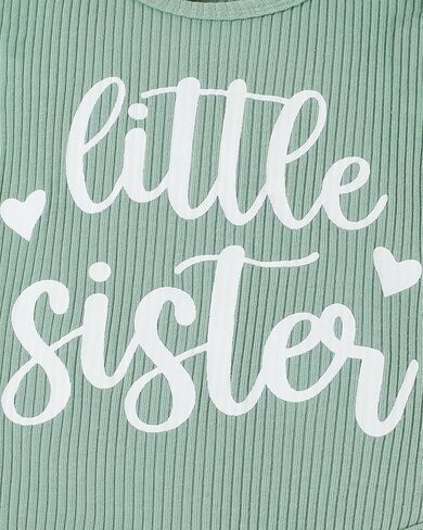 Big Sister Little Sister Matching Outfits Baby Girl Romper/Toddler Girl T-shirt Tops with Shorts/Skirt Clothes Set in Kuwait