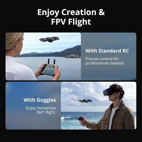 DJI Avata 360 Fly More Combo (RC 2)، طائرة بدون طيار 360 درجة مع تصوير 1 بوصة 8K 360 درجة لتصوير FPV والتصوير الجوي، كاميرا بدون طيار 360 درجة مع واقي المروحة. تتضمن RC 2 للتحكم الدقيق وثلاث بطاريات، وخطة رعاية NYC لمدة عام والمزيد in Kuwait