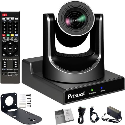 Prisual 4K NDI PTZ Camera, Advanced PTZ Auto Tracking 20X HDMI/USB3.0 PTZ Camera, TURE 4K 1/1.8" UHD 30P with Built-in Tally Light for Church Conference Events, PT20X-4K-N in Saudi Arabia